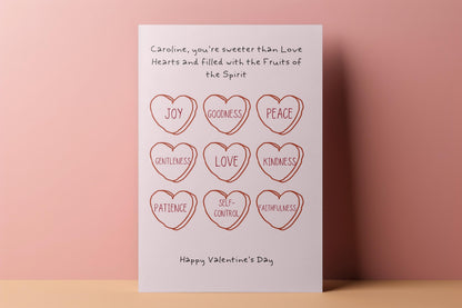 Custom Christian Valentine's Day Card Fruits of the spirit love card cute valentine's day card for him card for her funny valentines card