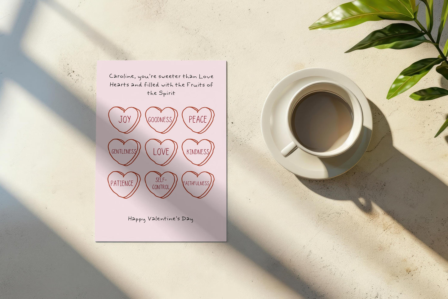 Custom Christian Valentine's Day Card Fruits of the spirit love card cute valentine's day card for him card for her funny valentines card