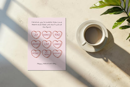 Custom Christian Valentine's Day Card Fruits of the spirit love card cute valentine's day card for him card for her funny valentines card