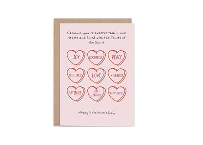 Custom Christian Valentine's Day Card Fruits of the spirit love card cute valentine's day card for him card for her funny valentines card