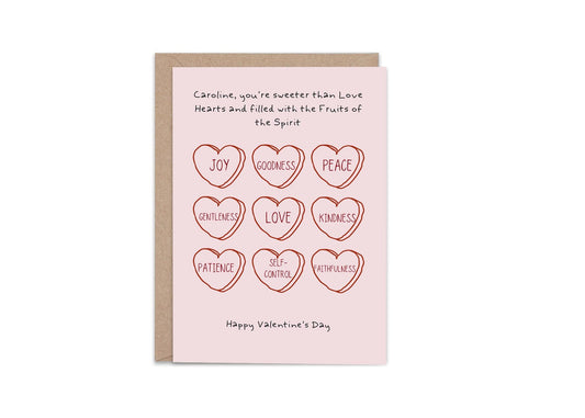 Custom Christian Valentine's Day Card Fruits of the spirit love card cute valentine's day card for him card for her funny valentines card