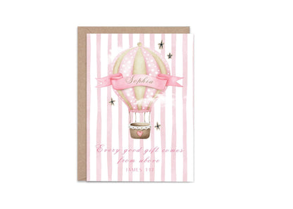 Personalized Chistian New Baby Card, new parents, custom cute new baby arrival vintage design, gift from above
