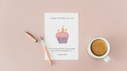 Custom Birthday Card with Bible Verse Christian Faith Based Happy Birthday Scripture Greeting Card Religious Personalised Card Psalm 118:24