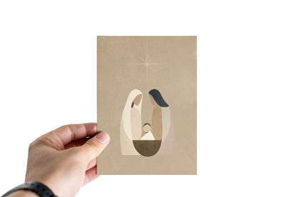Minimalist Nativity Christmas Card A6 Christian Greeting with Kraft Envelope Faith Based Holiday Card  Religious Xmas Stationery Jesus