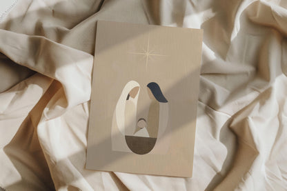 Minimalist Nativity Christmas Card A6 Christian Greeting with Kraft Envelope Faith Based Holiday Card  Religious Xmas Stationery Jesus