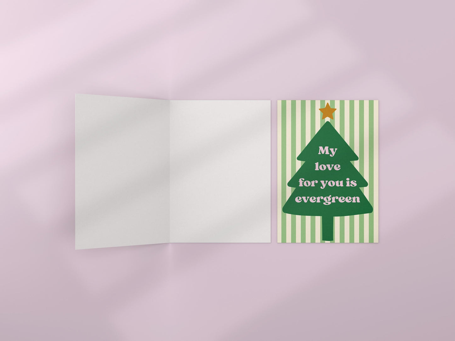 Romantic Christmas Card  Rustic Tree Card for Couples Evergreen Love Christmas Card A6 Holiday Greeting xmas card for him xmas card for her