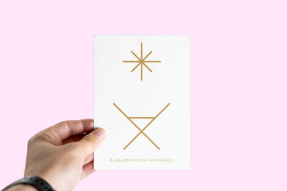 A6 Christmas Card Season of Love and Grace Minimalist Gold Holiday Greeting Christian Scripture Inspired Card Christmas Gift Card unique