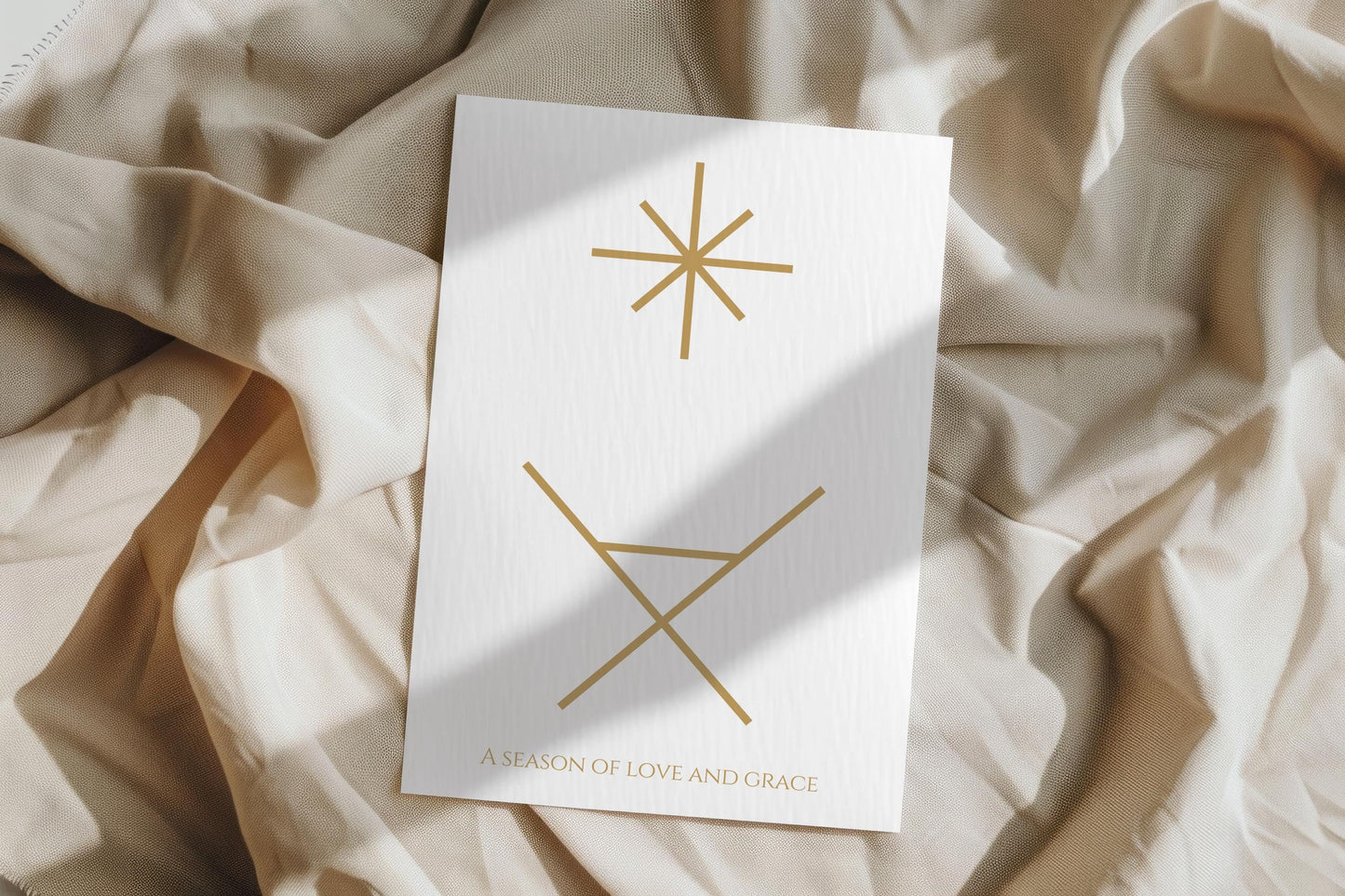 A6 Christmas Card Season of Love and Grace Minimalist Gold Holiday Greeting Christian Scripture Inspired Card Christmas Gift Card unique
