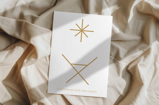 A6 Christmas Card Season of Love and Grace Minimalist Gold Holiday Greeting Christian Scripture Inspired Card Christmas Gift Card unique