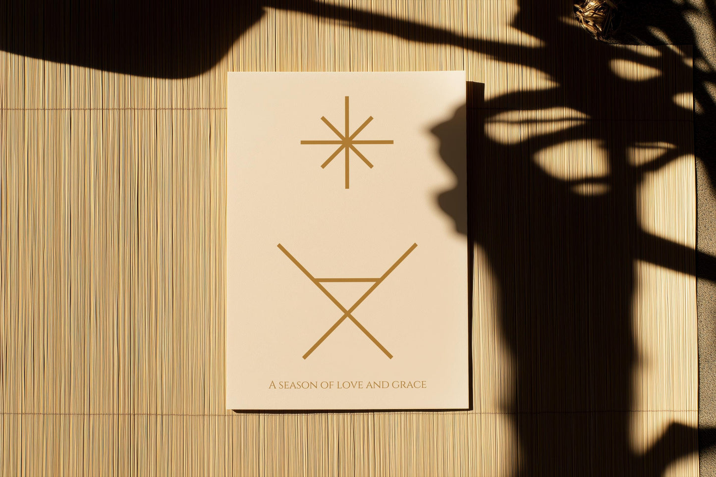 A6 Christmas Card Season of Love and Grace Minimalist Gold Holiday Greeting Christian Scripture Inspired Card Christmas Gift Card unique