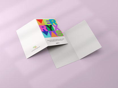 A6 Christian Christmas Card MERRY XMAS Modern Design Isaiah 9:6 Scripture Greeting Bold Colourful Holiday Card bible verse christmas card