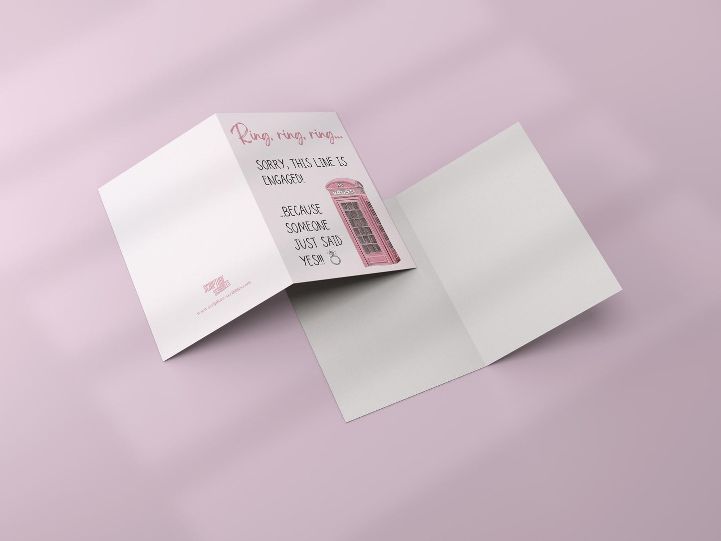 Engagement Card “Ring, ring” Sorry This Line Is Engaged Pink Telephone A6 Greeting Card | Newly Engaged Gift