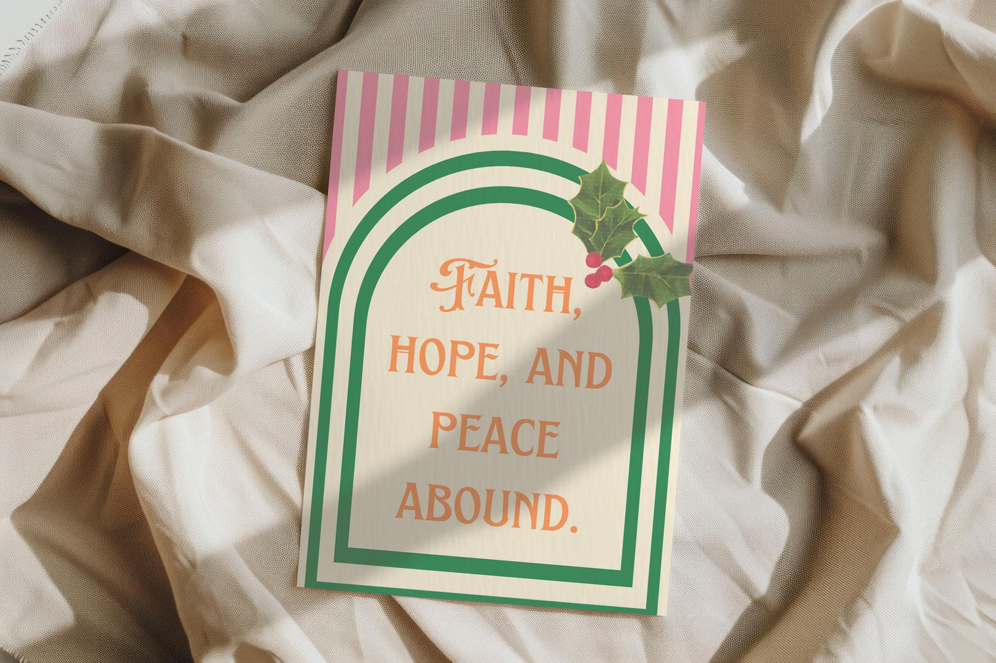 Faith Hope Peace Christmas Card Christian Holiday Greeting Religious Christmas Card Scripture Inspired Card Encouragement Christian Faith