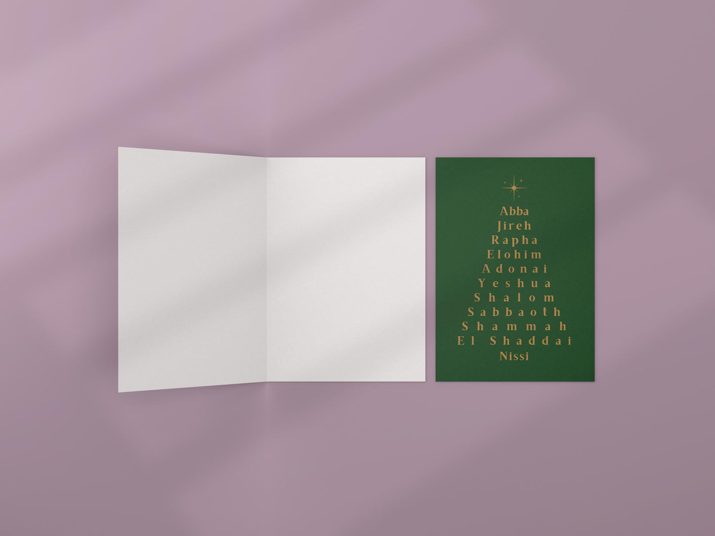Names of God Christmas Card Typography Christian Holiday Greeting Religious Scripture Faith Stationery Bible Verse Card Jesus is the reason