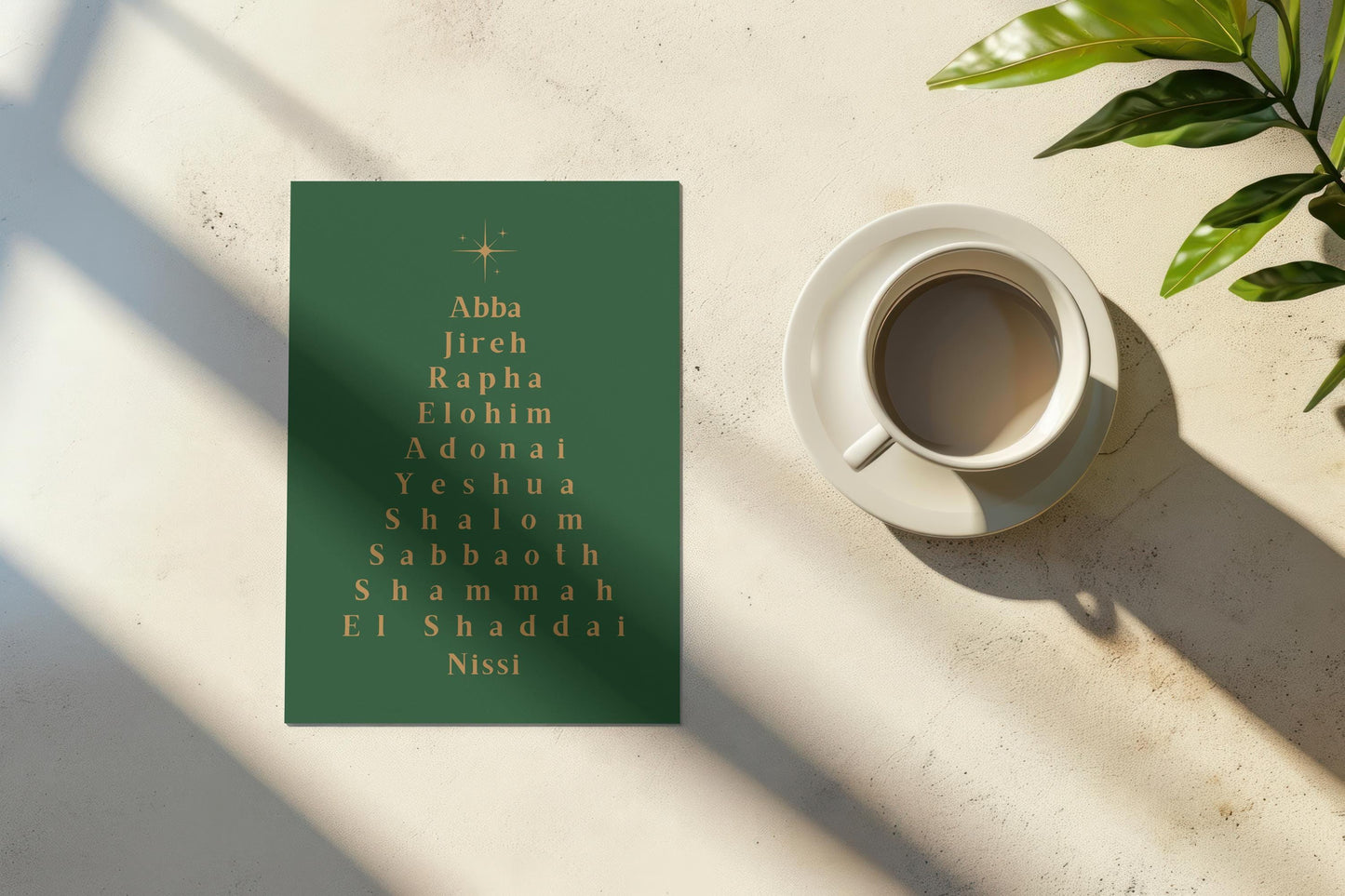 Names of God Christmas Card Typography Christian Holiday Greeting Religious Scripture Faith Stationery Bible Verse Card Jesus is the reason
