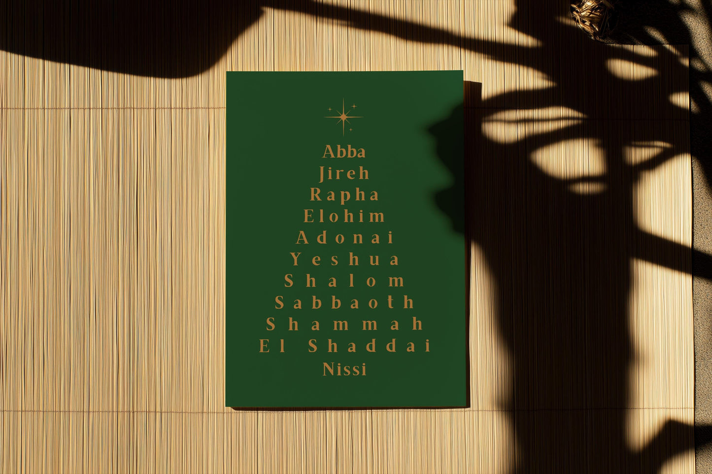 Names of God Christmas Card Typography Christian Holiday Greeting Religious Scripture Faith Stationery Bible Verse Card Jesus is the reason