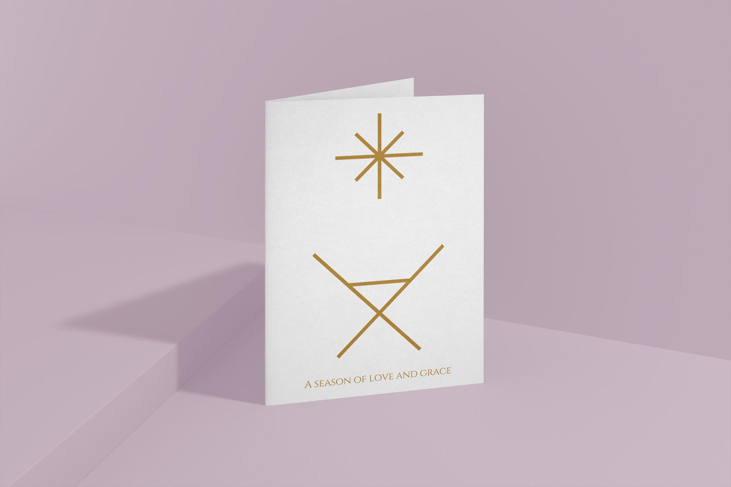 A6 Christmas Card Season of Love and Grace Minimalist Gold Holiday Greeting Christian Scripture Inspired Card Christmas Gift Card unique