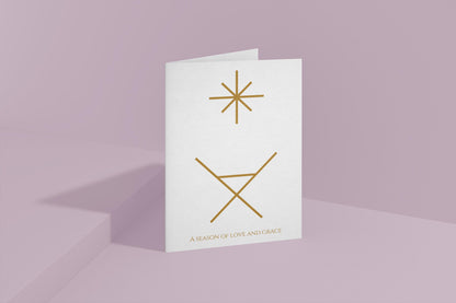 A6 Christmas Card Season of Love and Grace Minimalist Gold Holiday Greeting Christian Scripture Inspired Card Christmas Gift Card unique