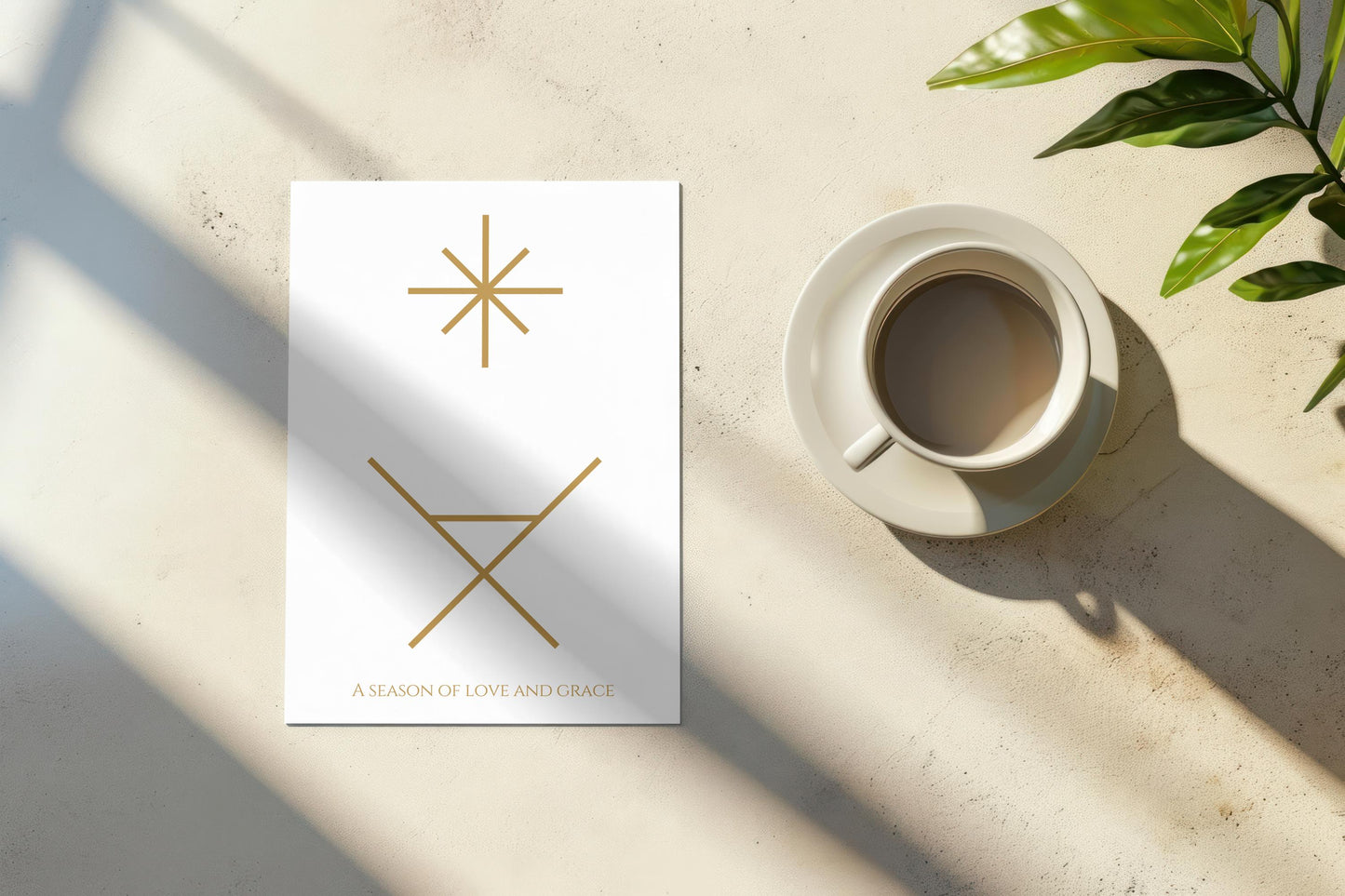 A6 Christmas Card Season of Love and Grace Minimalist Gold Holiday Greeting Christian Scripture Inspired Card Christmas Gift Card unique