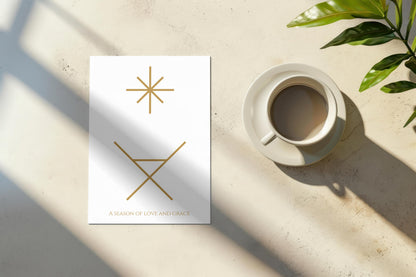 A6 Christmas Card Season of Love and Grace Minimalist Gold Holiday Greeting Christian Scripture Inspired Card Christmas Gift Card unique