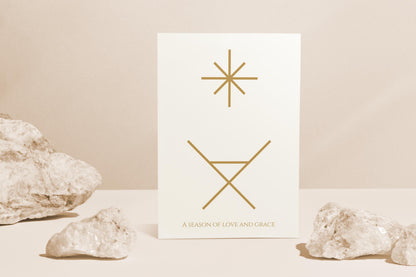 A6 Christmas Card Season of Love and Grace Minimalist Gold Holiday Greeting Christian Scripture Inspired Card Christmas Gift Card unique