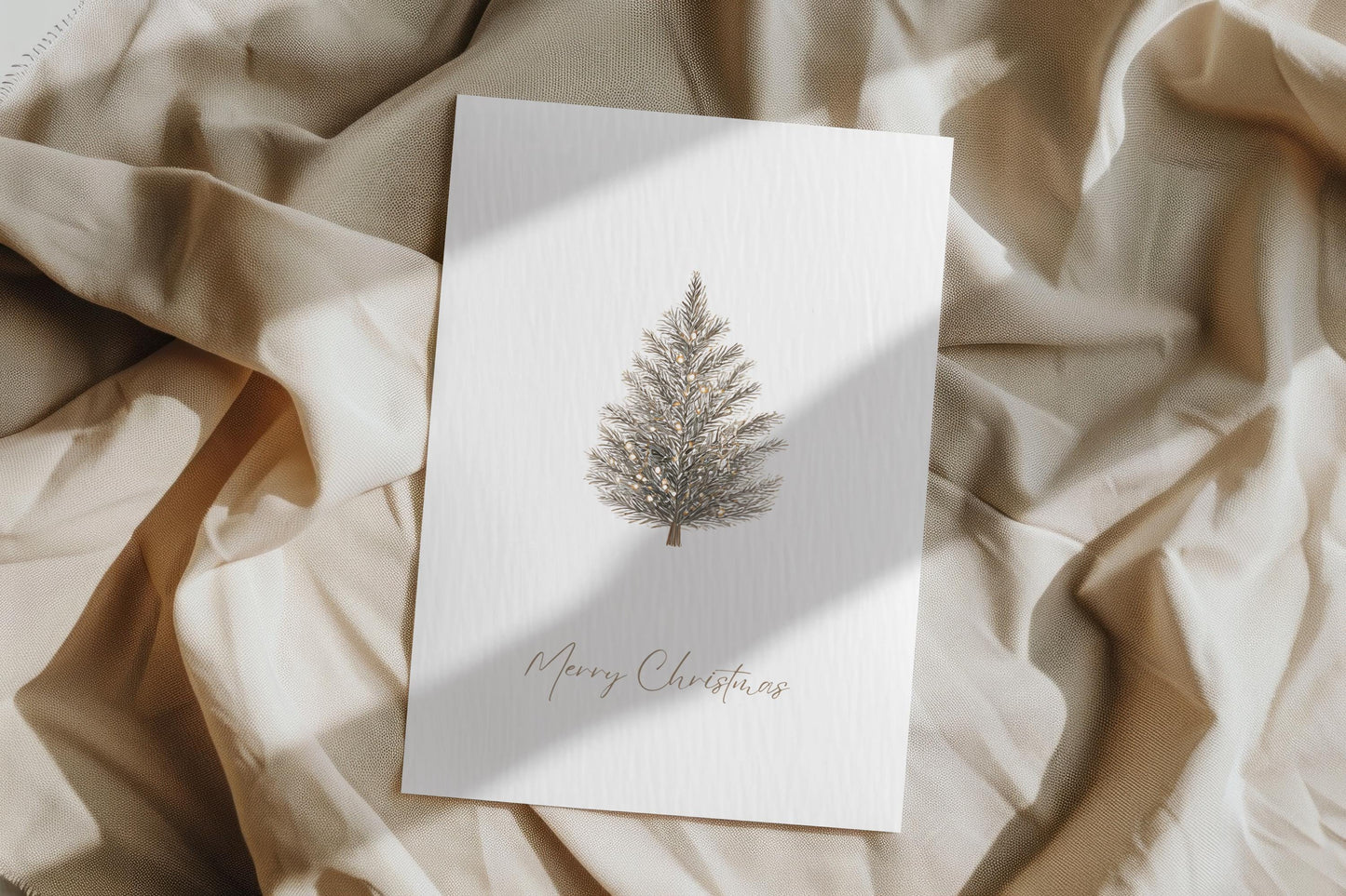 Minimalist Scandinavian Style Christmas Cards Set of 6 Modern Holiday Greeting Cards Elegant Merry Christmas Stationery Card Pack