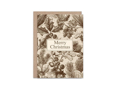 Vintage Christian Christmas Card | Neutral Merry Christmas Greeting | Faith Inspired Holiday Card | Scripture Scribbles