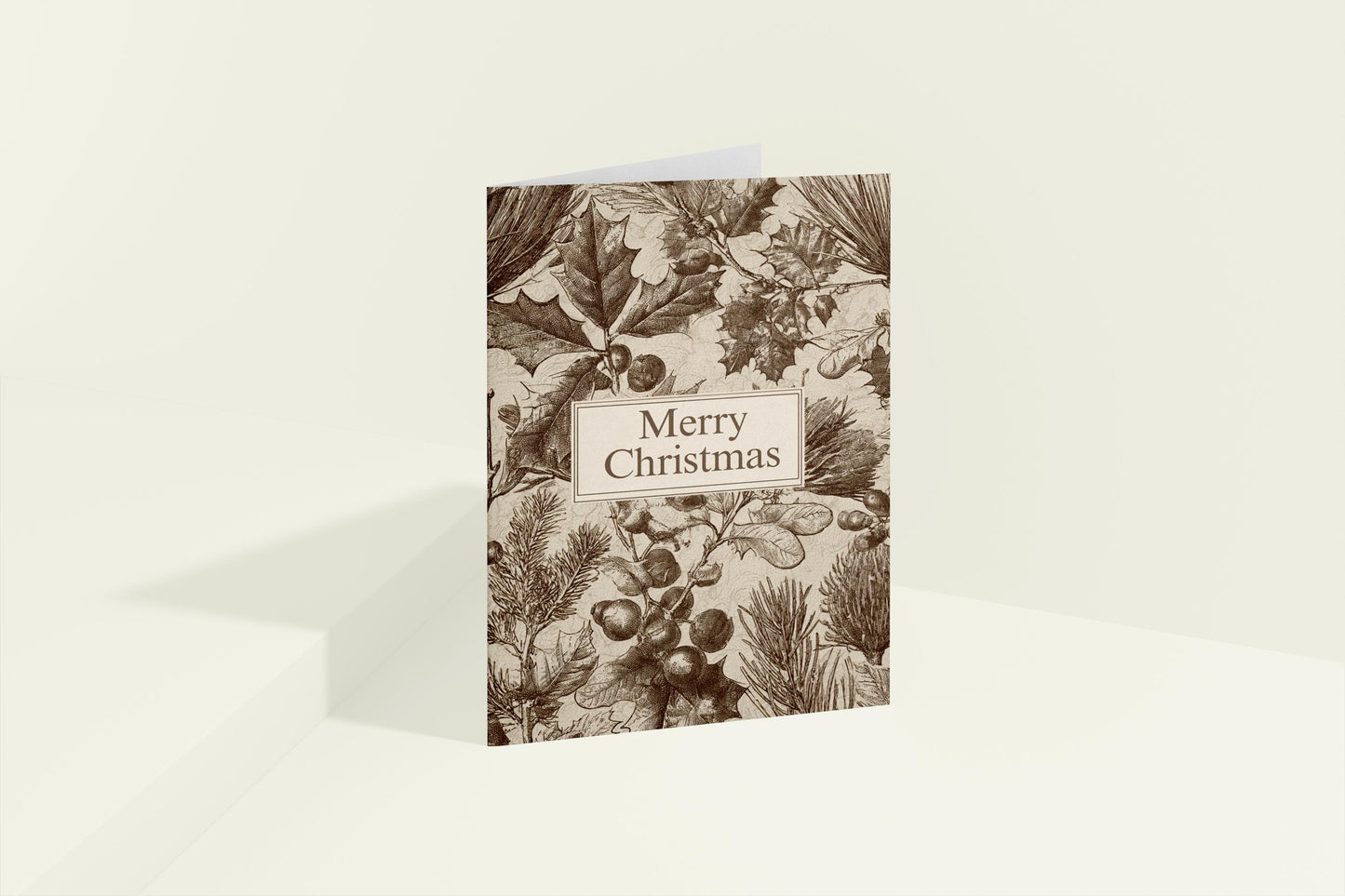 Vintage Christian Christmas Card | Neutral Merry Christmas Greeting | Faith Inspired Holiday Card | Scripture Scribbles