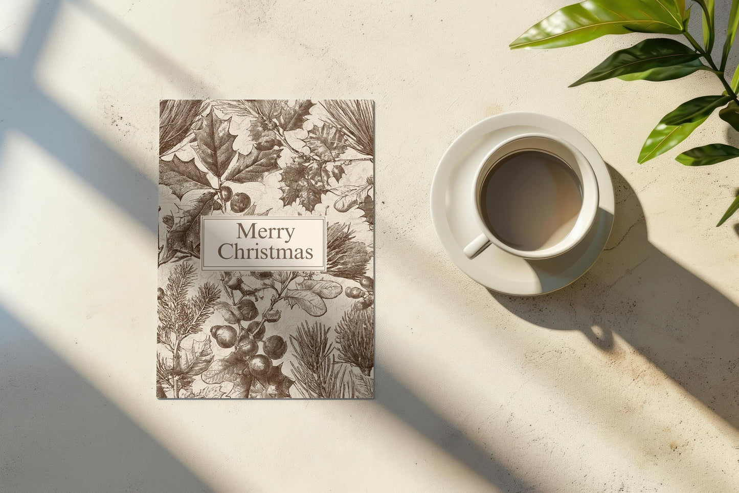 Vintage Christian Christmas Card | Neutral Merry Christmas Greeting | Faith Inspired Holiday Card | Scripture Scribbles