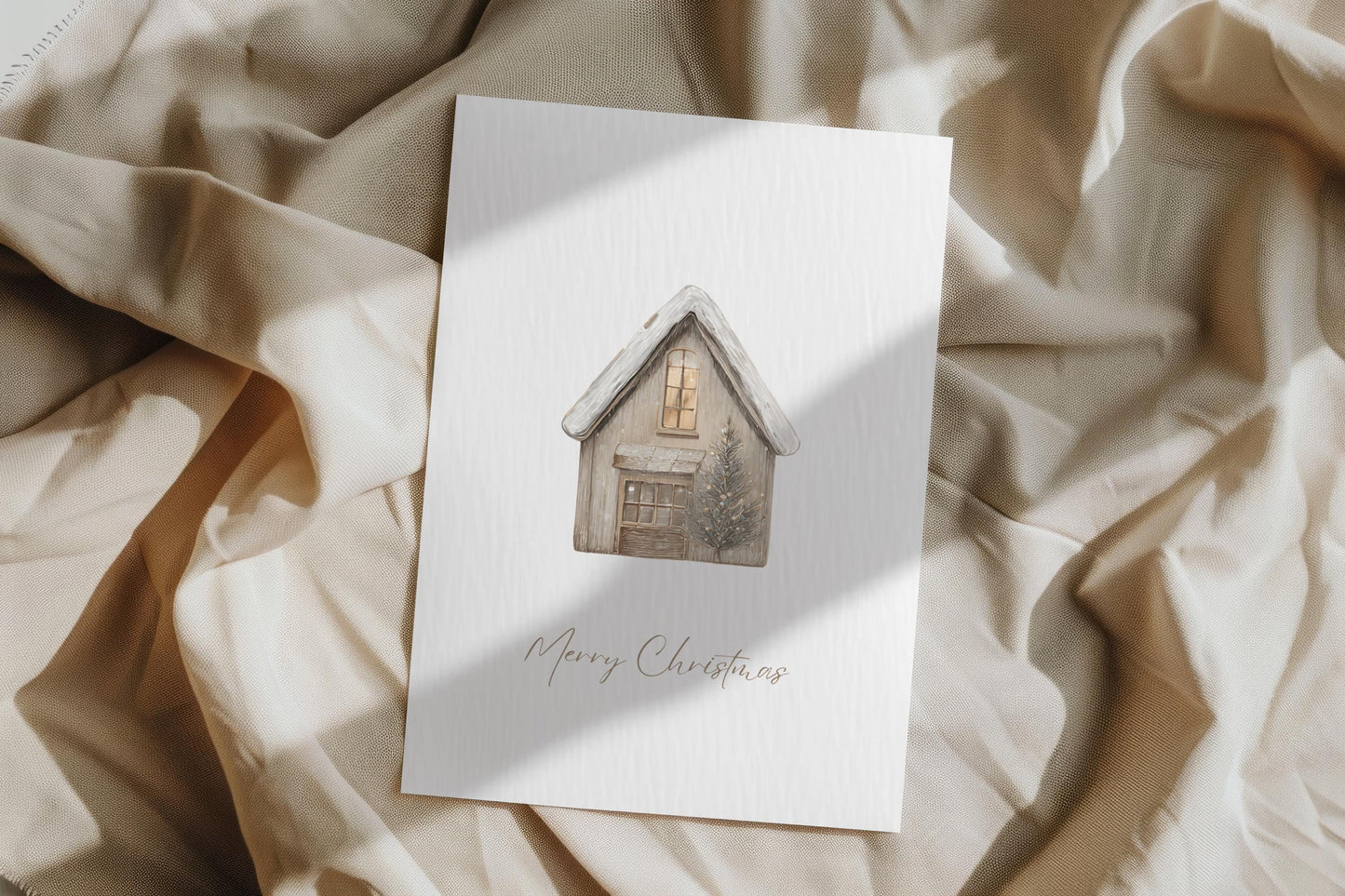 Minimalist Scandinavian Style Christmas Cards Set of 6 Modern Holiday Greeting Cards Elegant Merry Christmas Stationery Card Pack