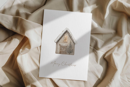 Minimalist Scandinavian Style Christmas Cards Set of 6 Modern Holiday Greeting Cards Elegant Merry Christmas Stationery Card Pack
