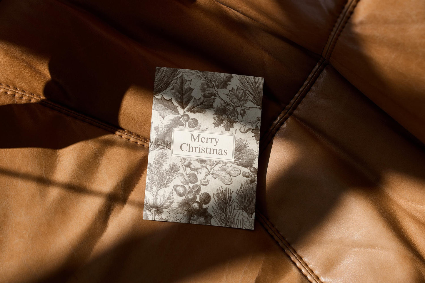 Vintage Christian Christmas Card | Neutral Merry Christmas Greeting | Faith Inspired Holiday Card | Scripture Scribbles